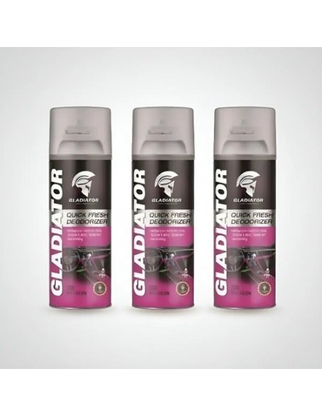 Kit Desodorizante Desinfectante Automotriz Limon 220ml 3 Pzas Negro Limón