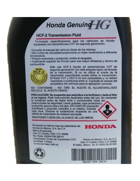 Kit Cambio de Aceite Transmisión Cvt Honda Accord Civic Acura Original 4 Litros