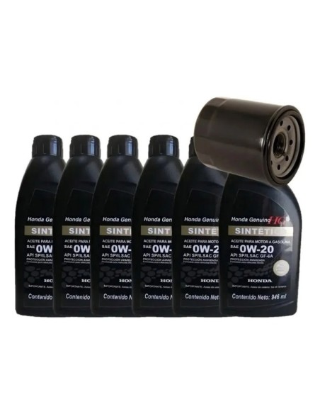 Kit Cambio de Aceite Honda Sintético 0w20 Y Filtro De Aceite 6 Litros