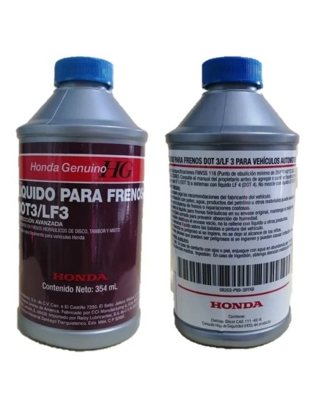 Kit 4 Botes Liquido De Frenos Honda Dot3/lf3 Genuino Hg Acura